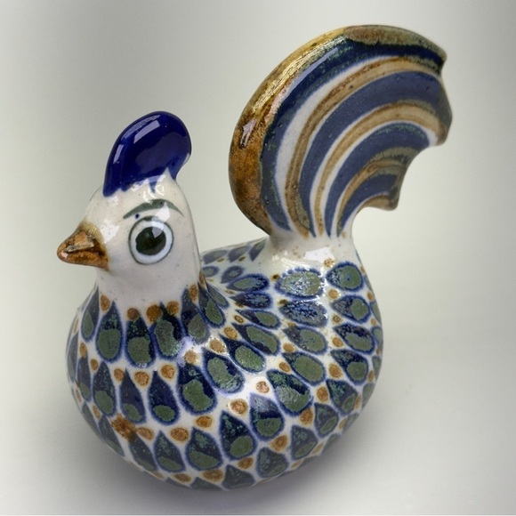 Vintage Signed HandPainted Tonala Mexican Folk Art Pottery Rooster - Picture 5 of 12
